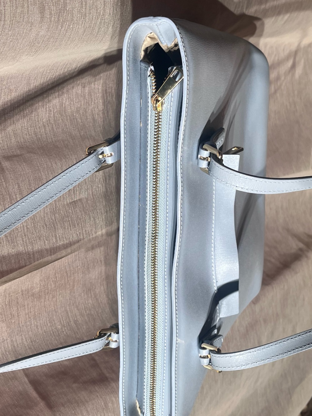 Italian made baby blue tote - Picture 7 of 15